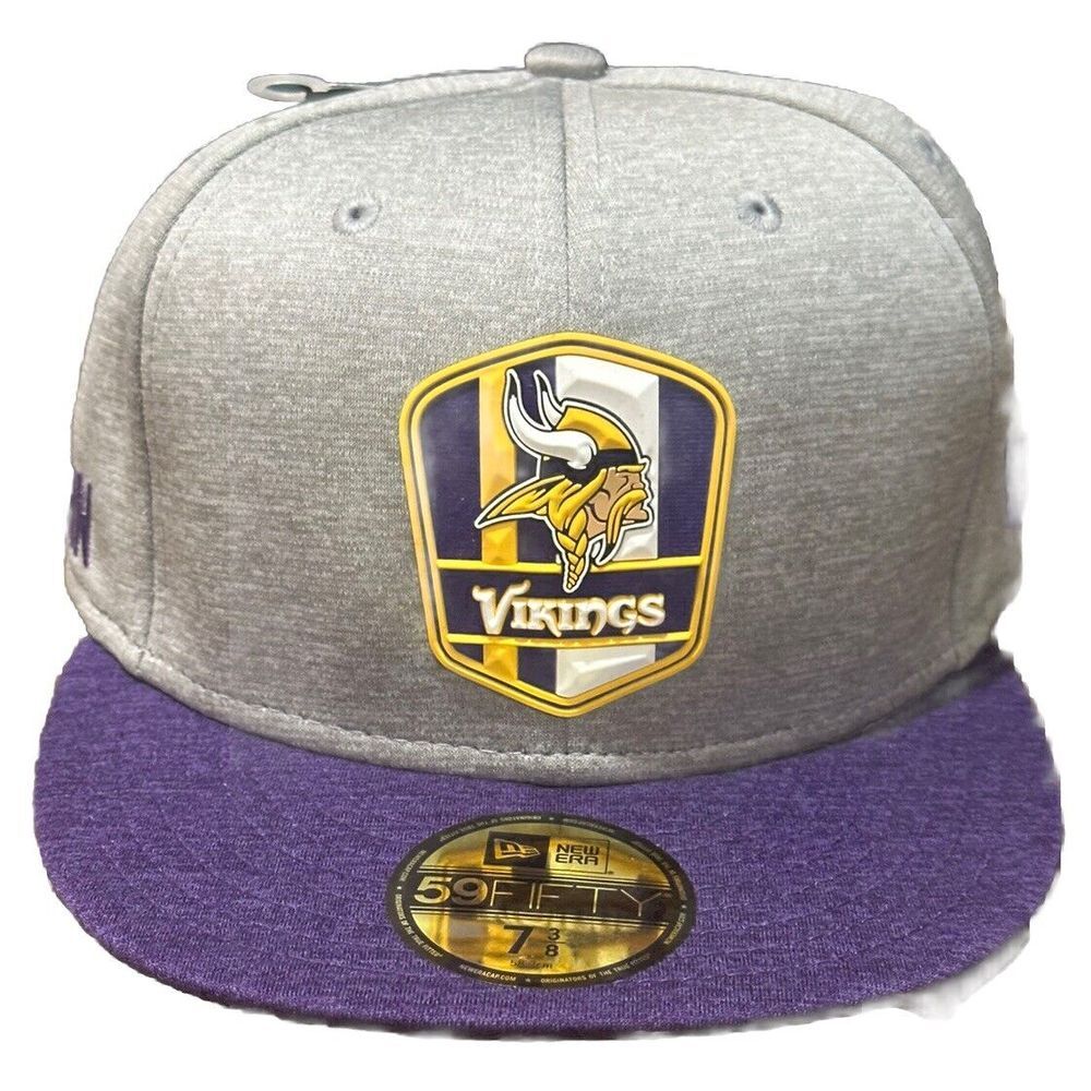 Minnesota Vikings New Era 59Fifty Low Profile Fitted Size 7 3/8 Hat Cap Gray NWT
